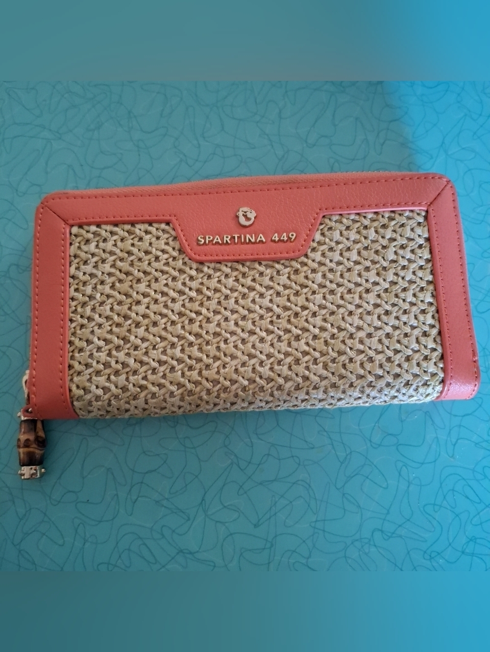 Spartina 449 Coral Trim Woven Women's Clutch